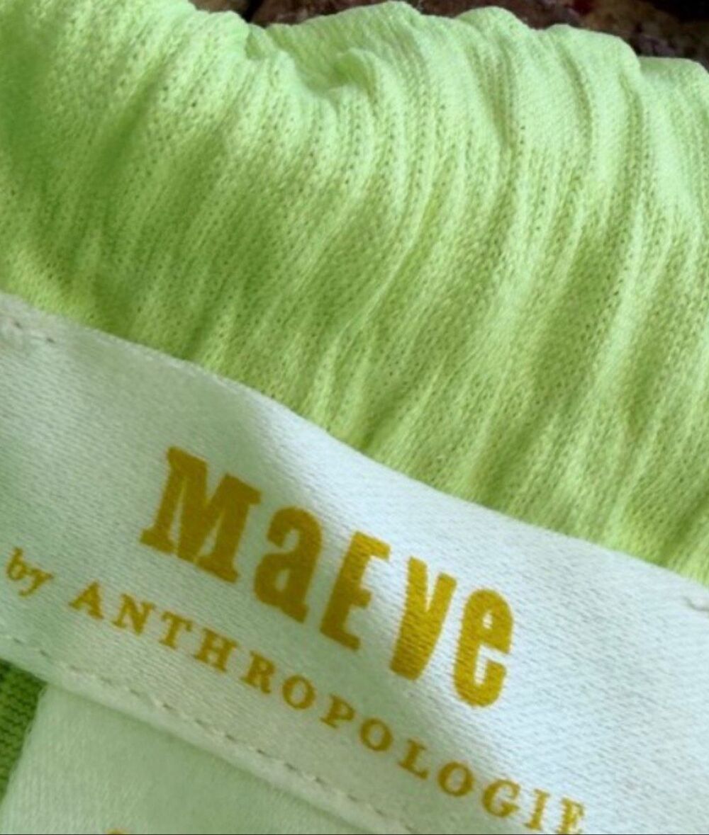 Maeve by Anthropologie Textured Mock Neck Ruched Green muscle tee Tank Small NEW - Picture 8 of 9